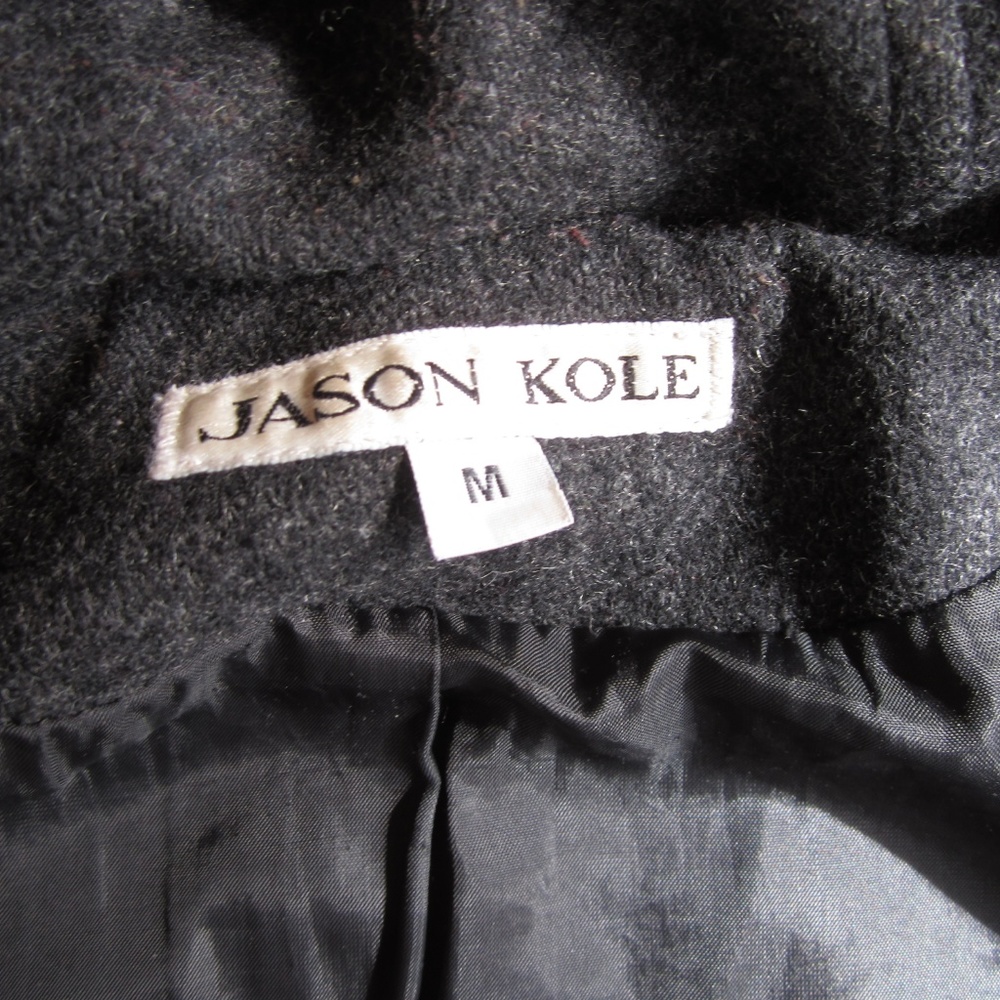 Jason Cole Charcoal Grey Wool Winter Coat sz M - Picture 6 of 8